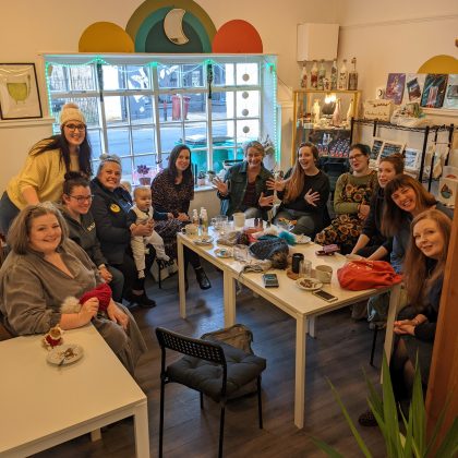 Fife business owners gathered in a coffee shop to network
